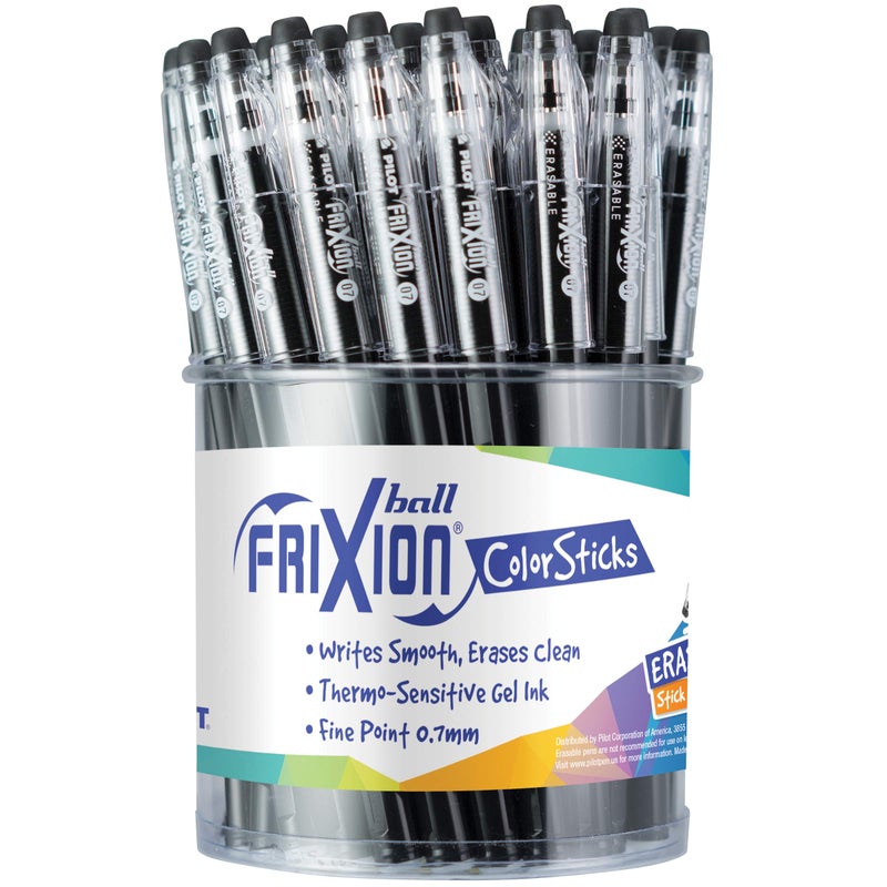 Pilot FriXion ColorSticks Erasable Gel Ink Pens, Fine Point 0.7 mm, Black, 36-Pack, Erasable Pens - Ideal for School, Journaling, & Office Writing - Image 2